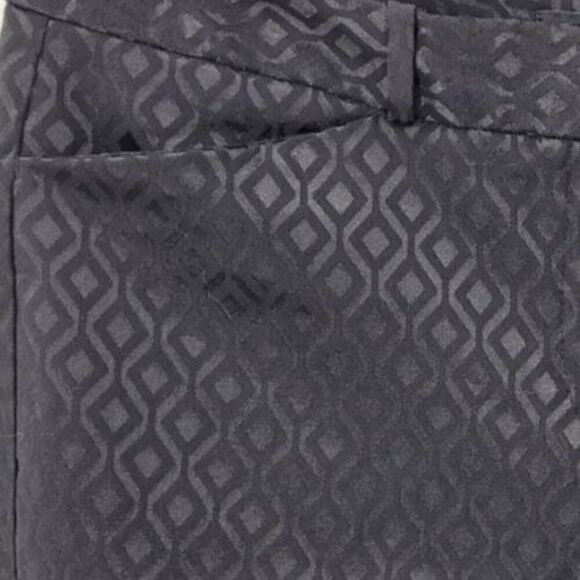 Vtg 90s Womens Black Cigarette Pants 8 Geometric Textured Ankle Stretch Formal - Picture 2 of 10